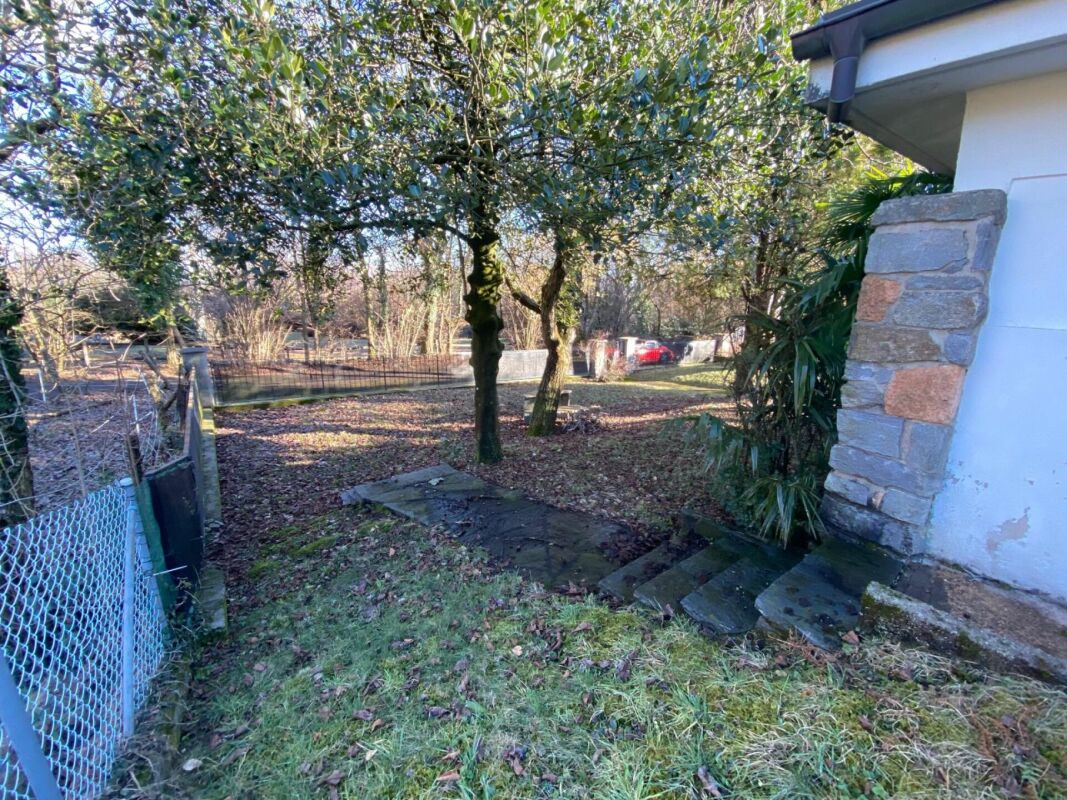 Gartenbereich mit Hausansicht