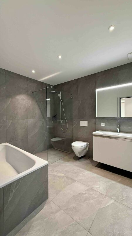 Modernes Badezimmer mit Walk-in-Dusche