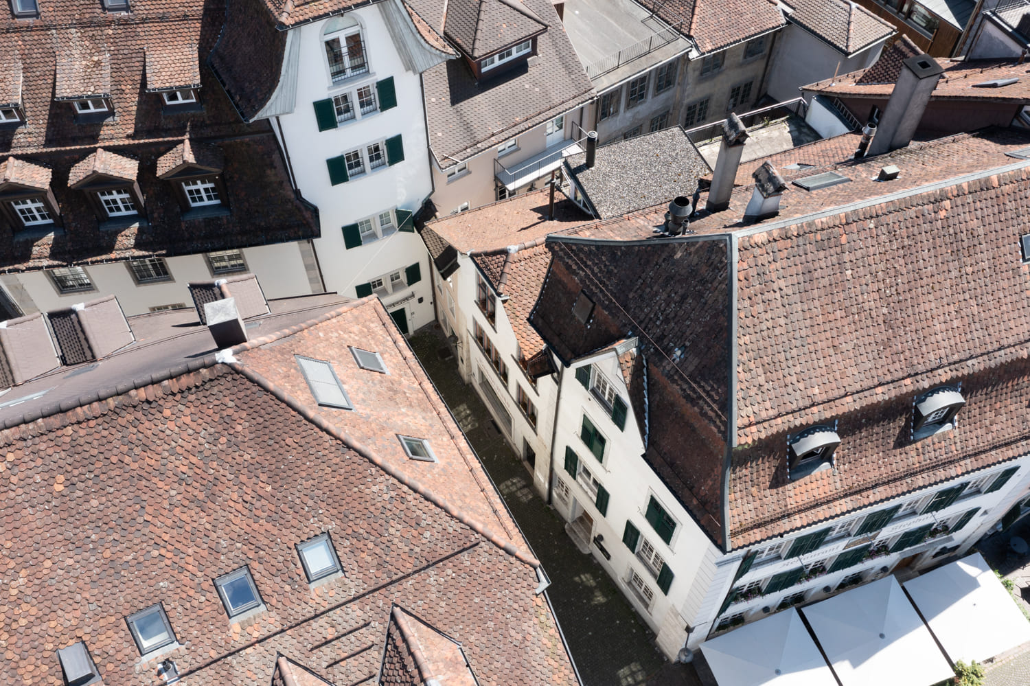 Historische Altstadtdächer aus der Vogelperspektive