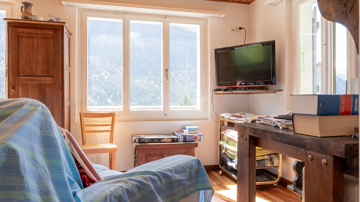 Gemütliches Zimmer mit Bergblick