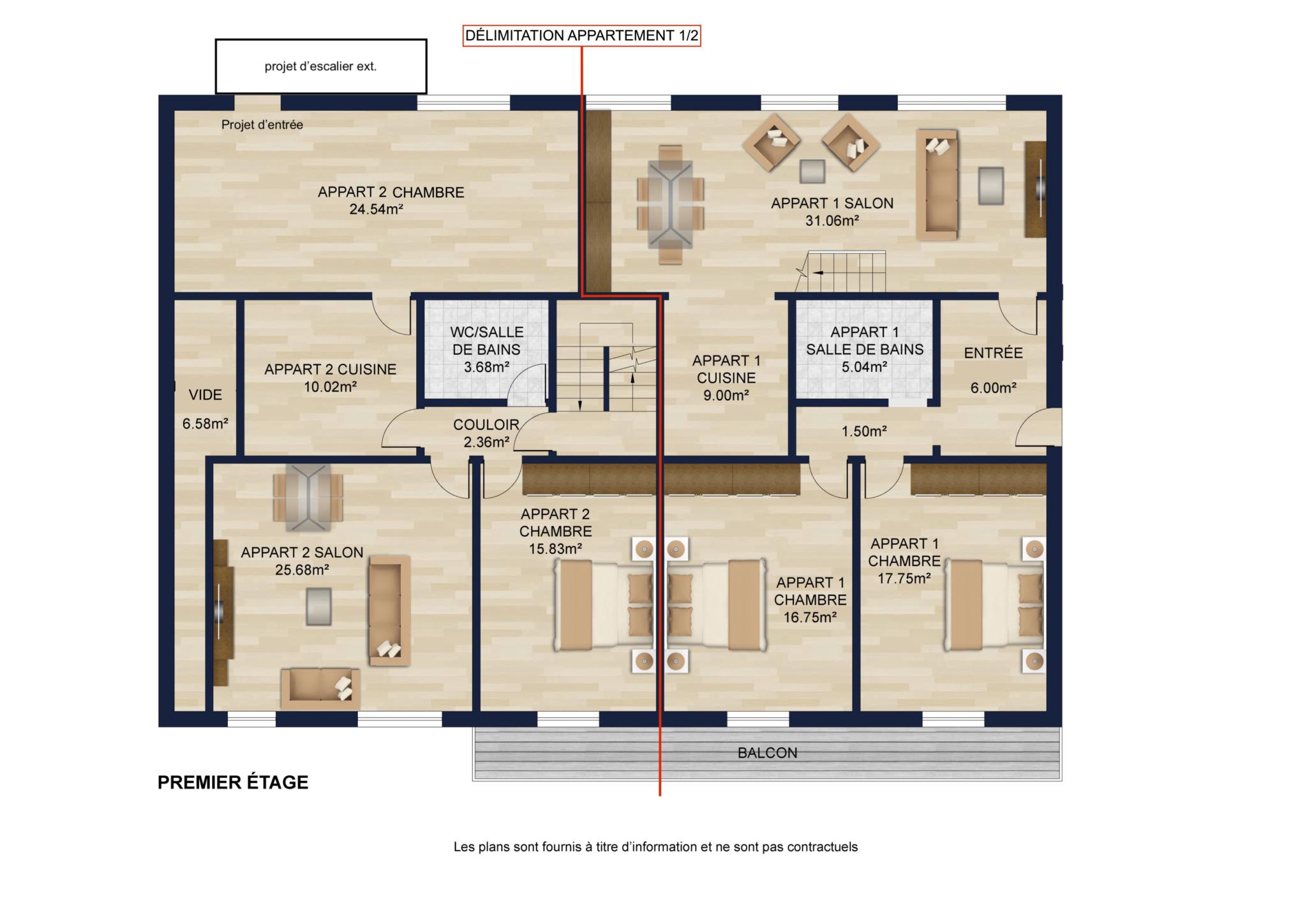 Grundriss einer Etagenwohnung
