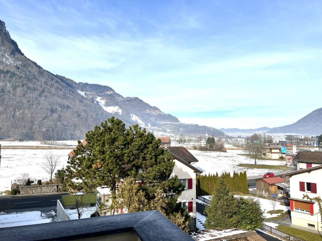 Bergtal mit Schneelandschaft