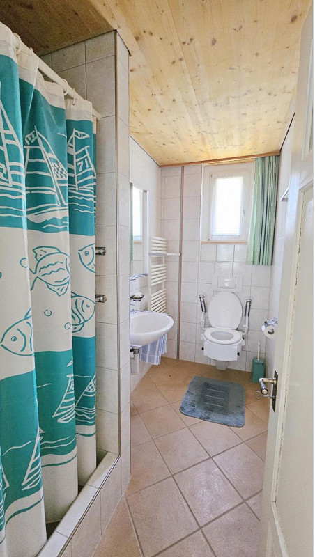 Kleines Badezimmer mit Dusche und WC