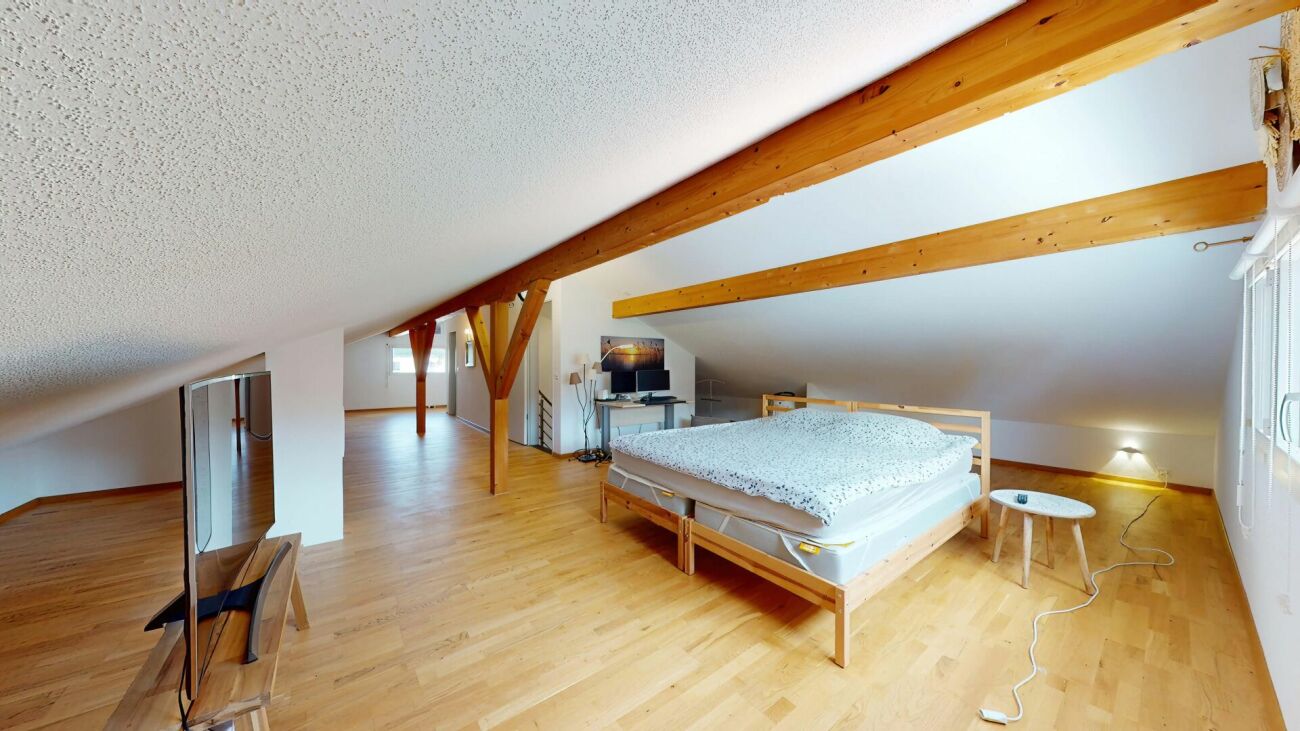Ausgebauter Dachboden mit Schlafzimmerbereich
