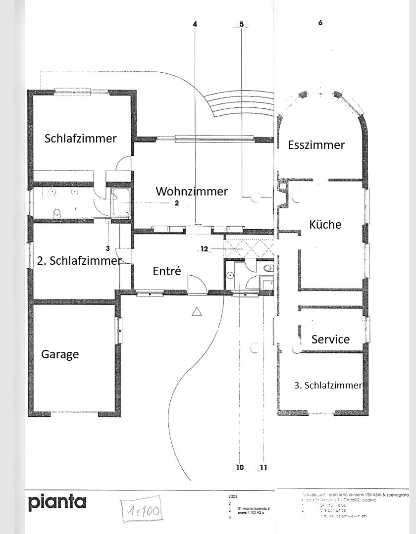 Grundriss eines Hauses mit mehreren Zimmern
