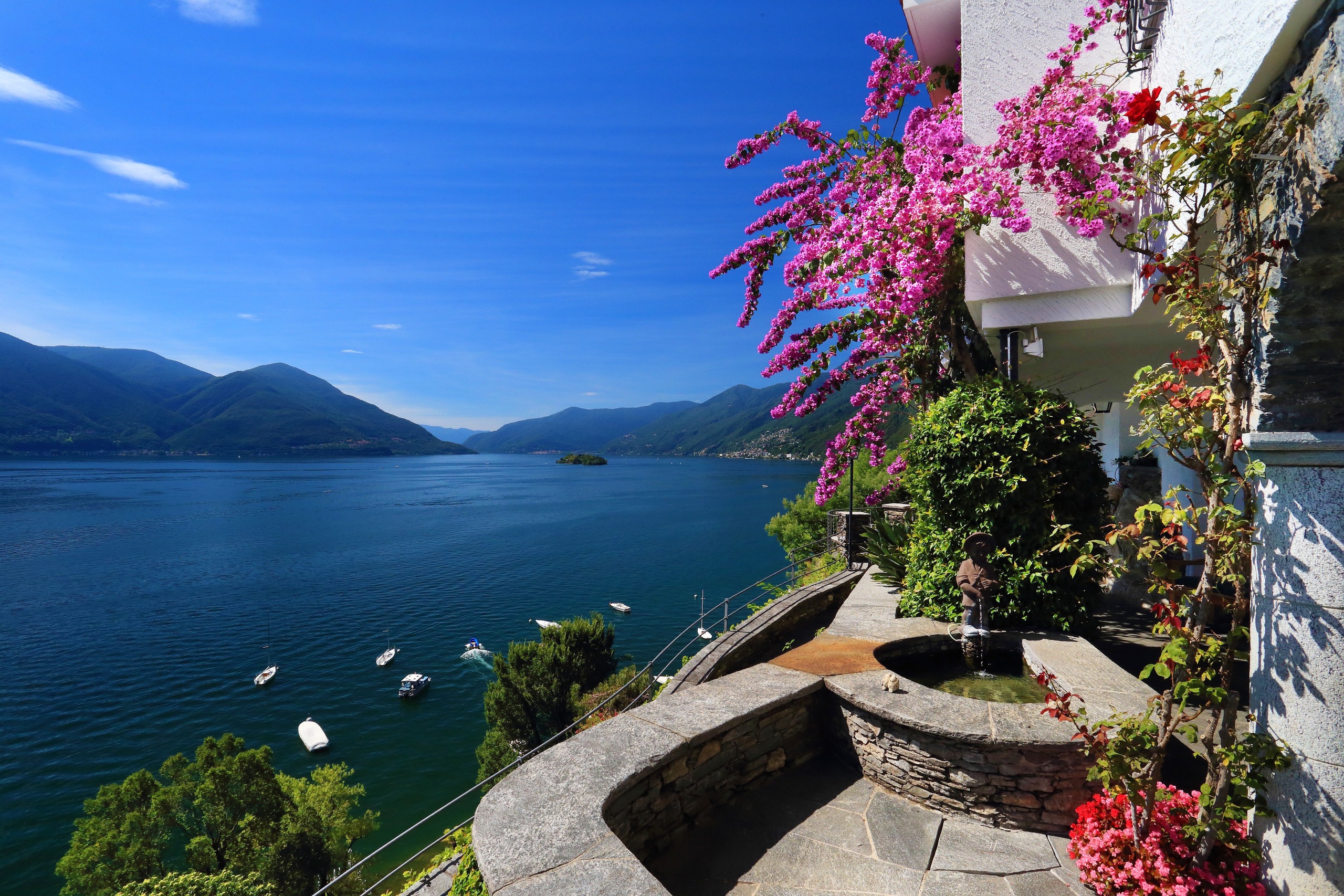 Seeblick mit mediterranem Garten