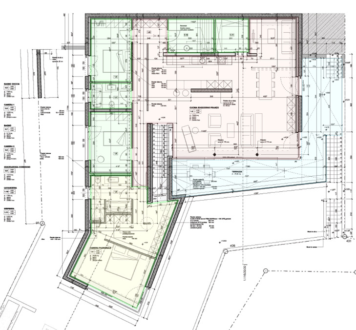 Architektur-Grundriss eines Gebäudes