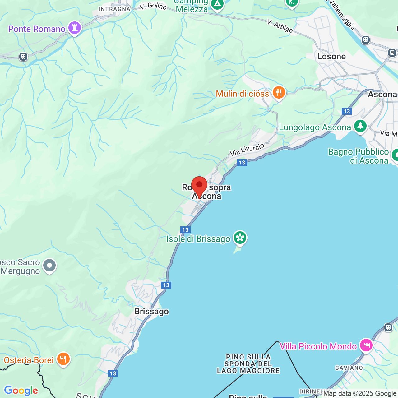 Kartenansicht am Lago Maggiore