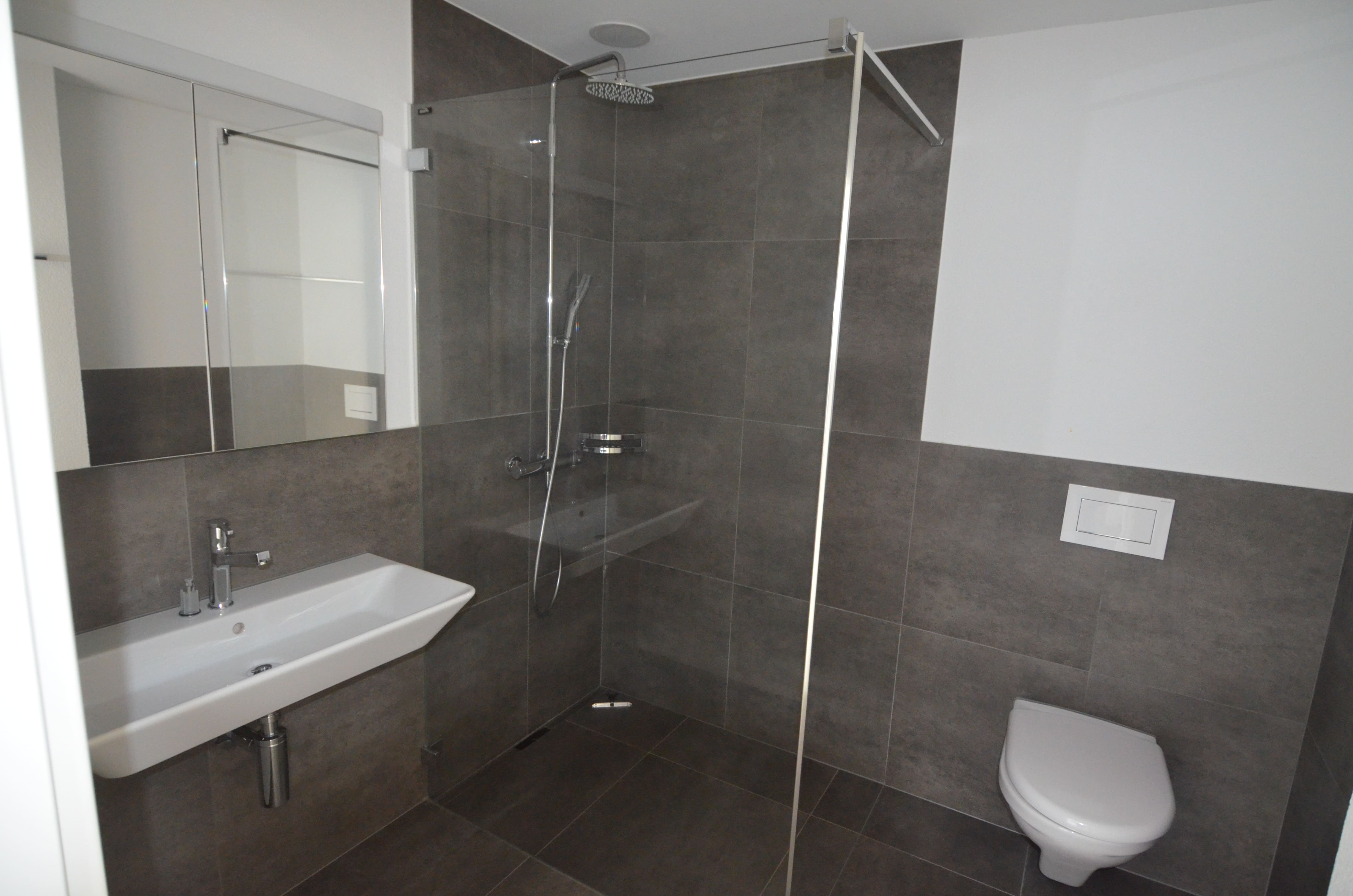 Modernes Badezimmer mit Dusche und WC