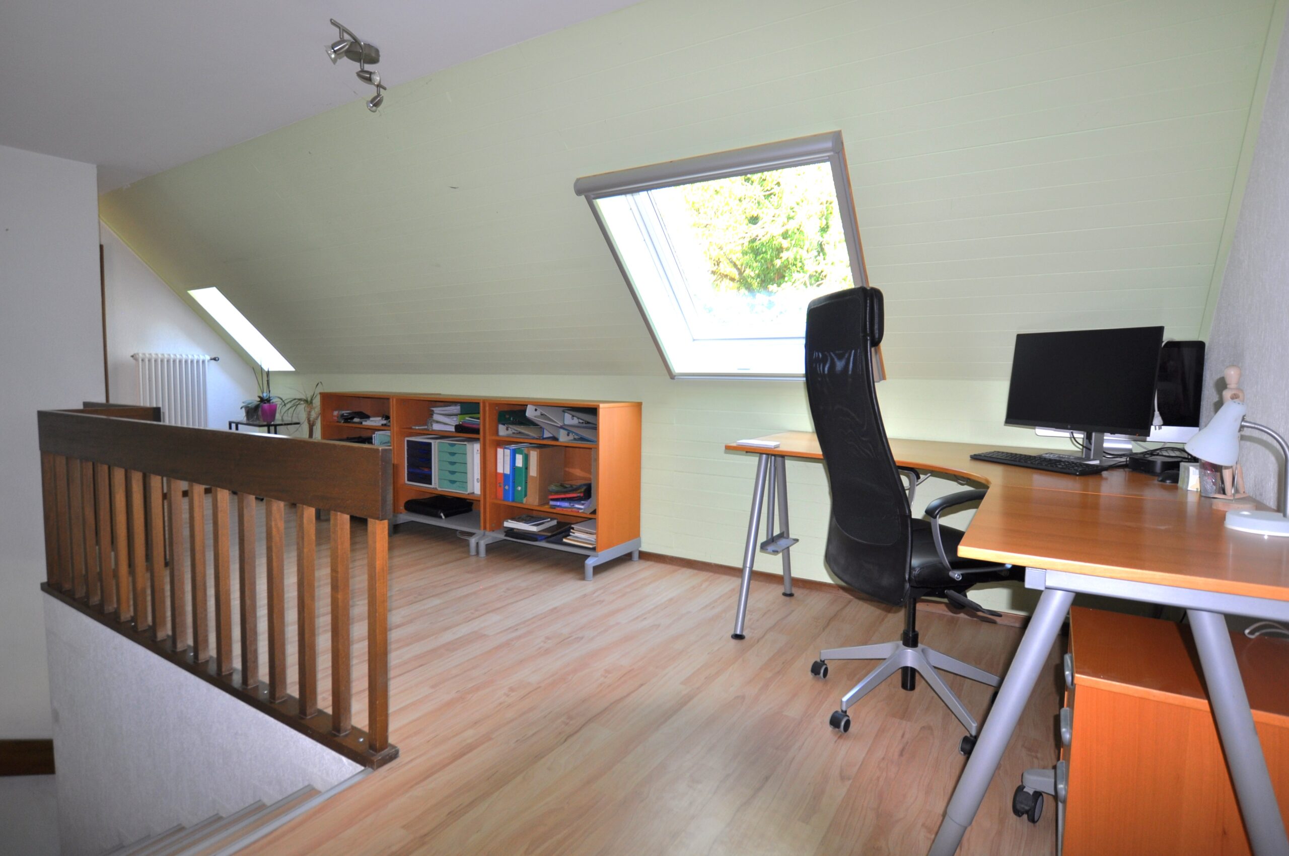 Arbeitszimmer mit Dachfenstern