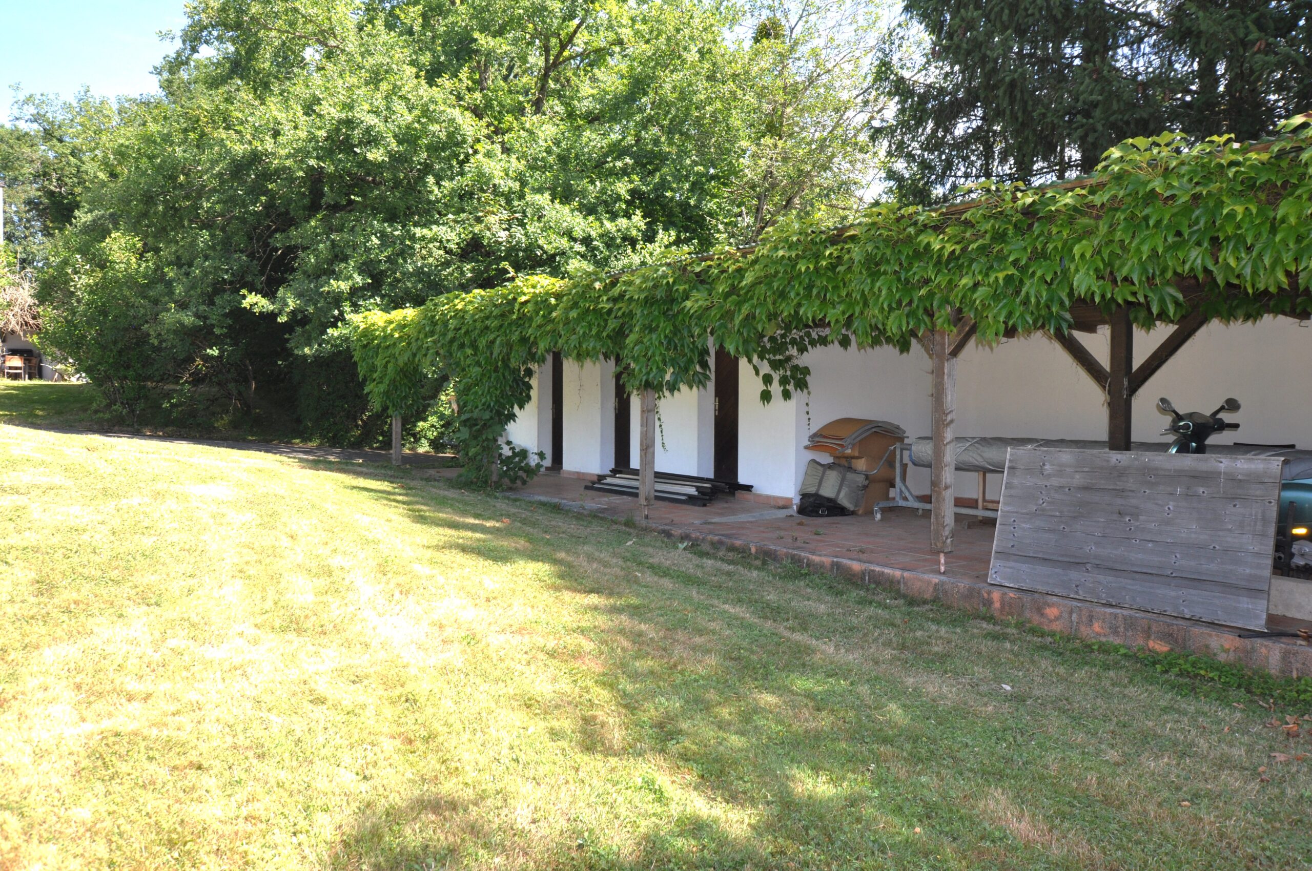 Garten mit überdachter Terrasse