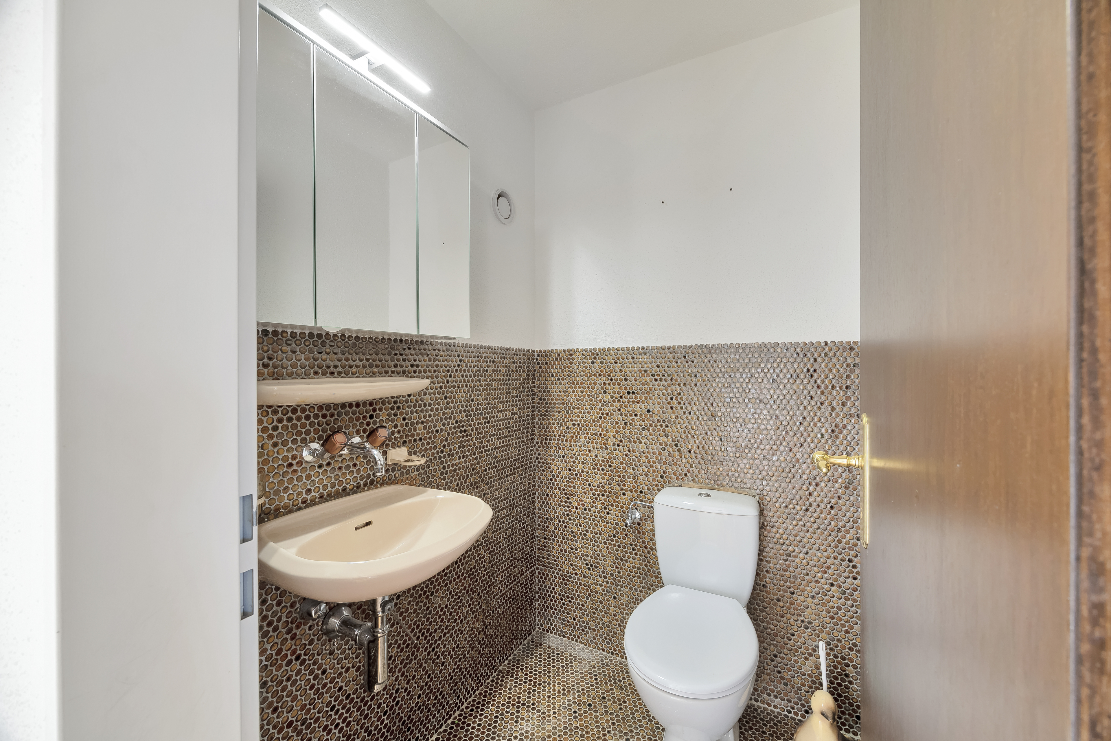 Gäste-WC mit Mosaikfliesen