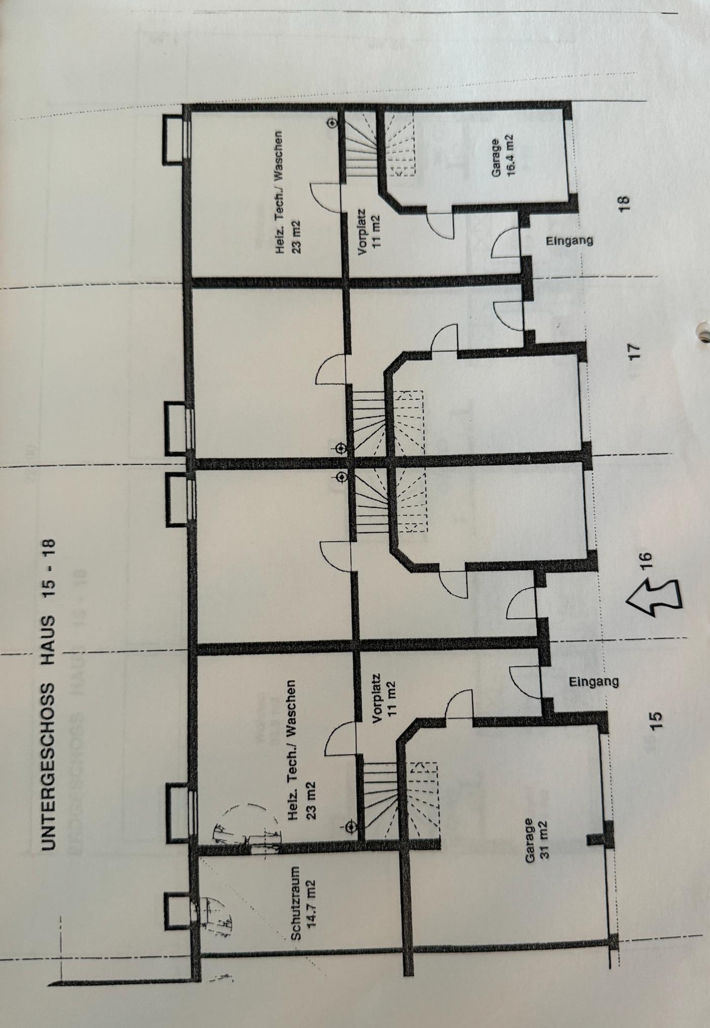 Grundriss eines Untergeschosses
