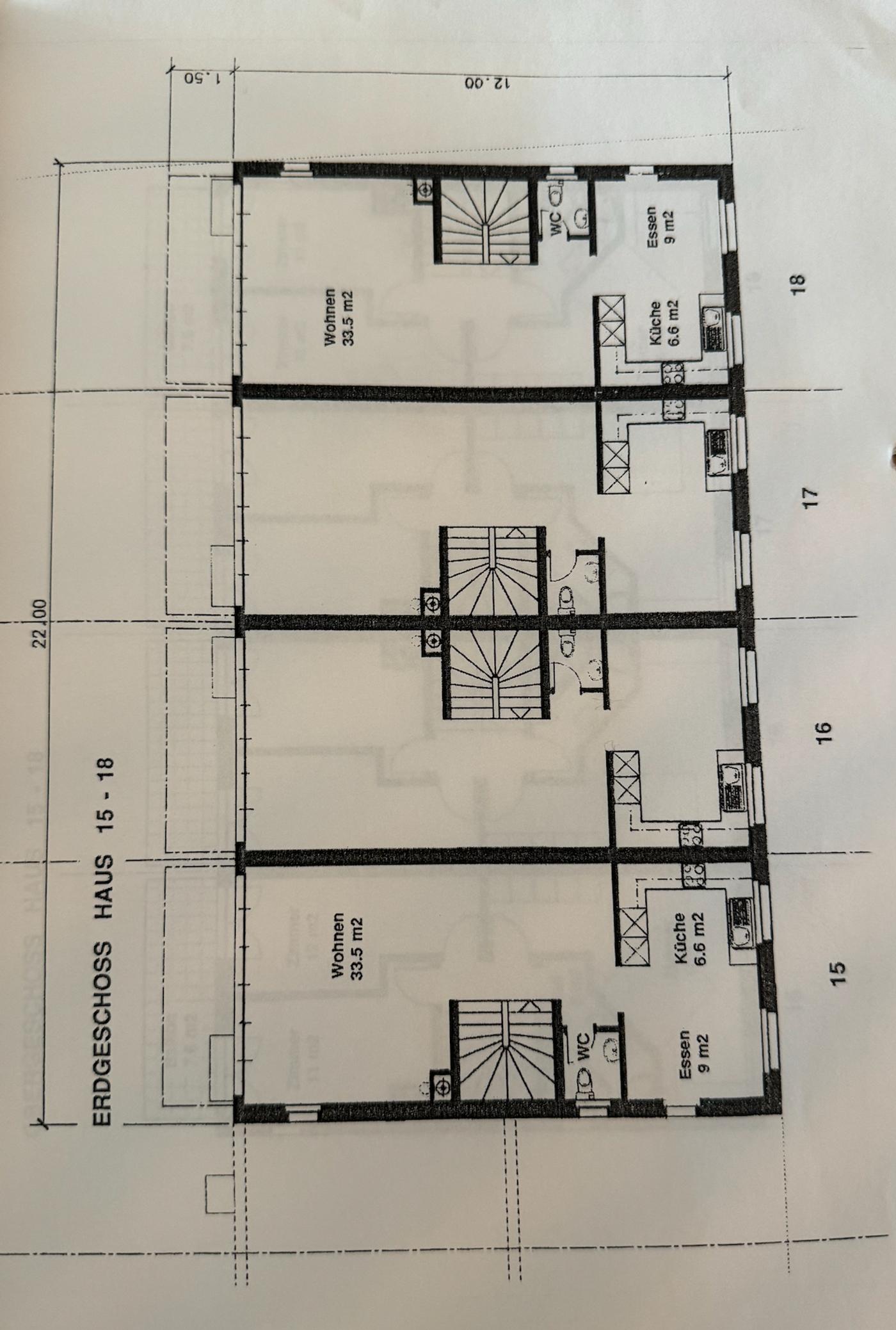 Grundriss eines Erdgeschosses