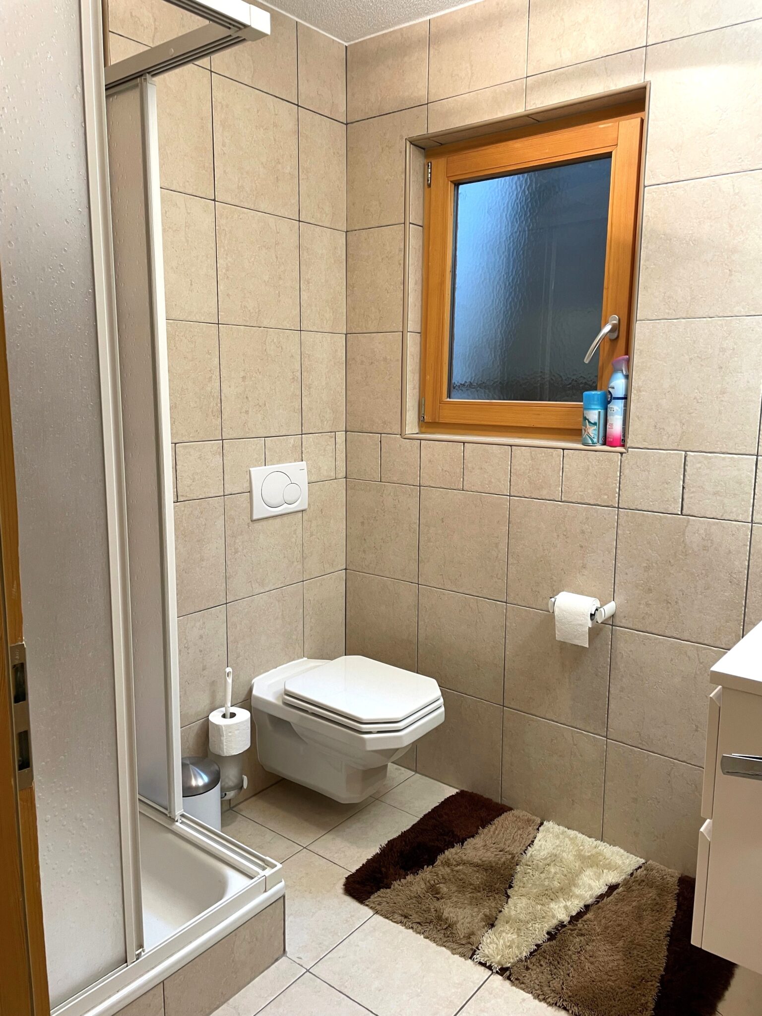 Kleines Badezimmer mit WC und Dusche