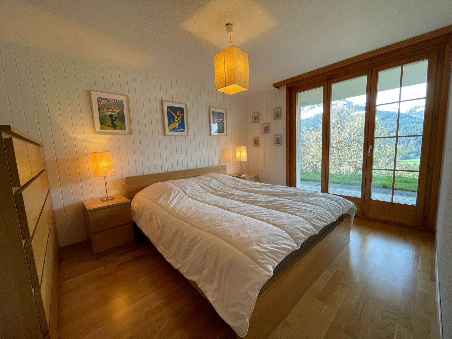 Schlafzimmer mit Bergblick