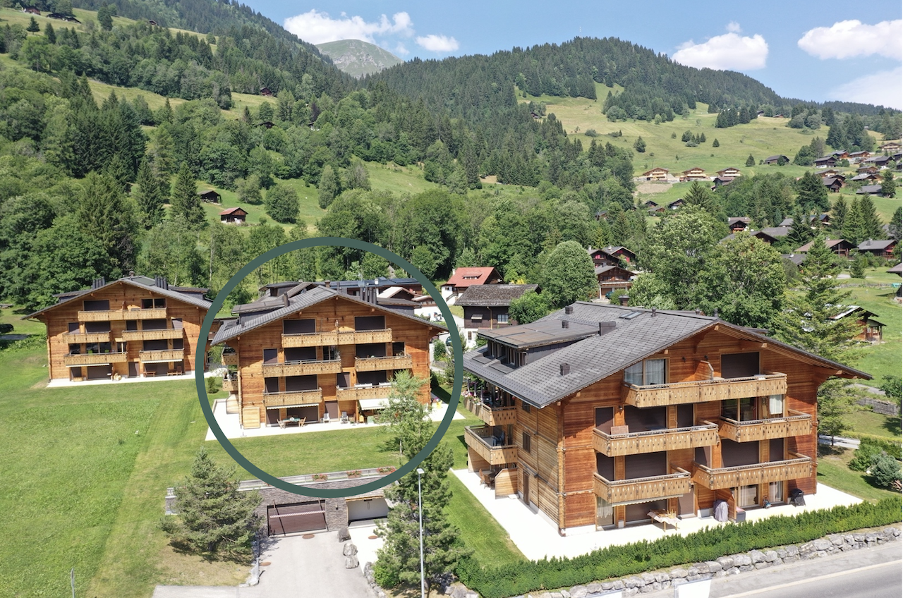 Alpine Chalet-Mehrfamilienhaus in Hanglage
