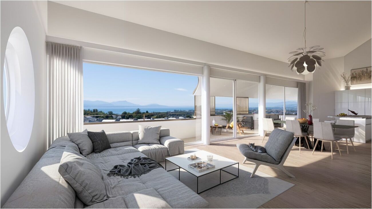 PENTHOUSE NR. 16 — PANORAMABLICK AUF DEN SEE UND DIE ALPEN – Prilly
