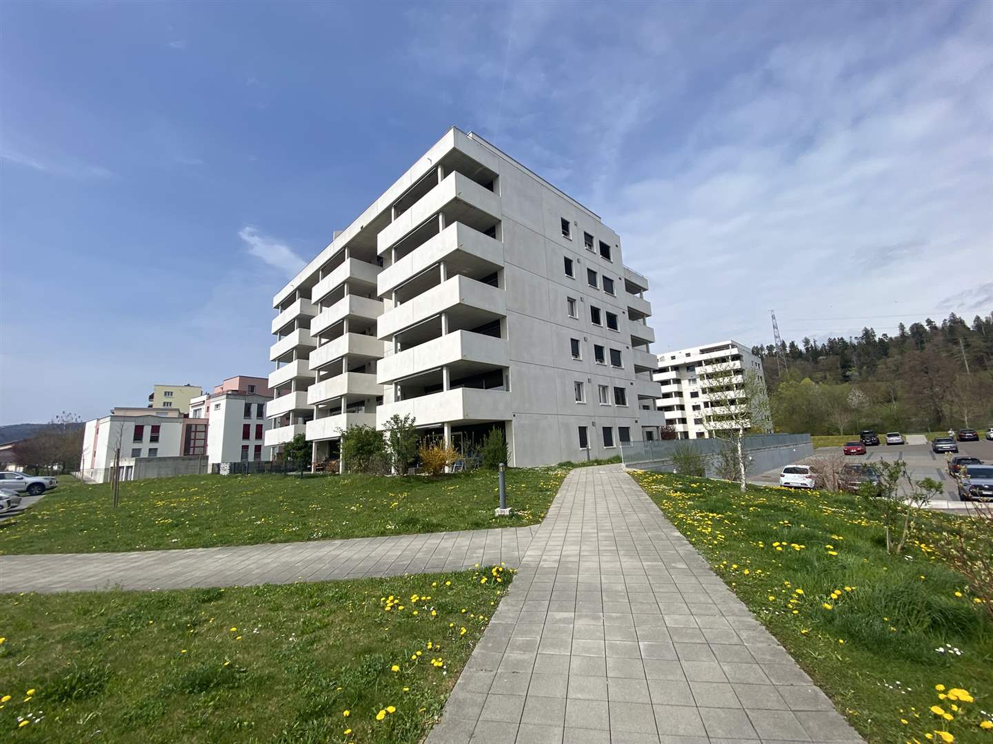 Moderne Wohnanlage mit Mehrfamilienhaus