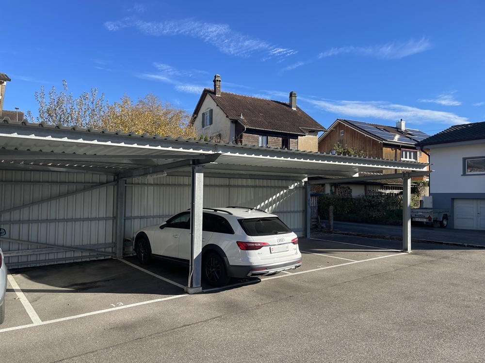 Überdachter Stellplatz mit Pkw