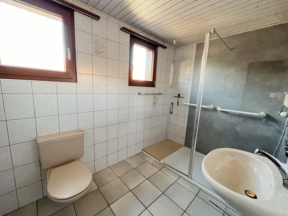 Badezimmer mit Dusche und WC