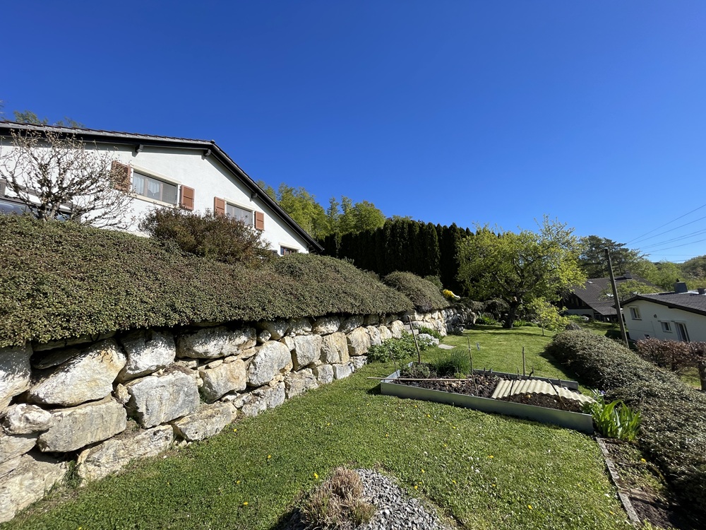 Gartenansicht mit Hanglage