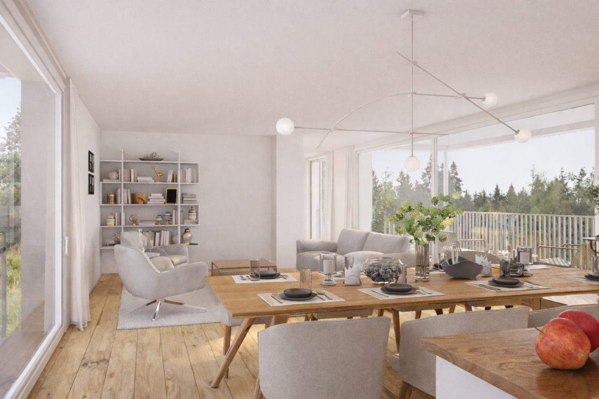 Moderne 4,5-Zimmer-Wohnung mit Balkon und atemberaubender Aussicht mitten im Herzen von Lyss – Lyss