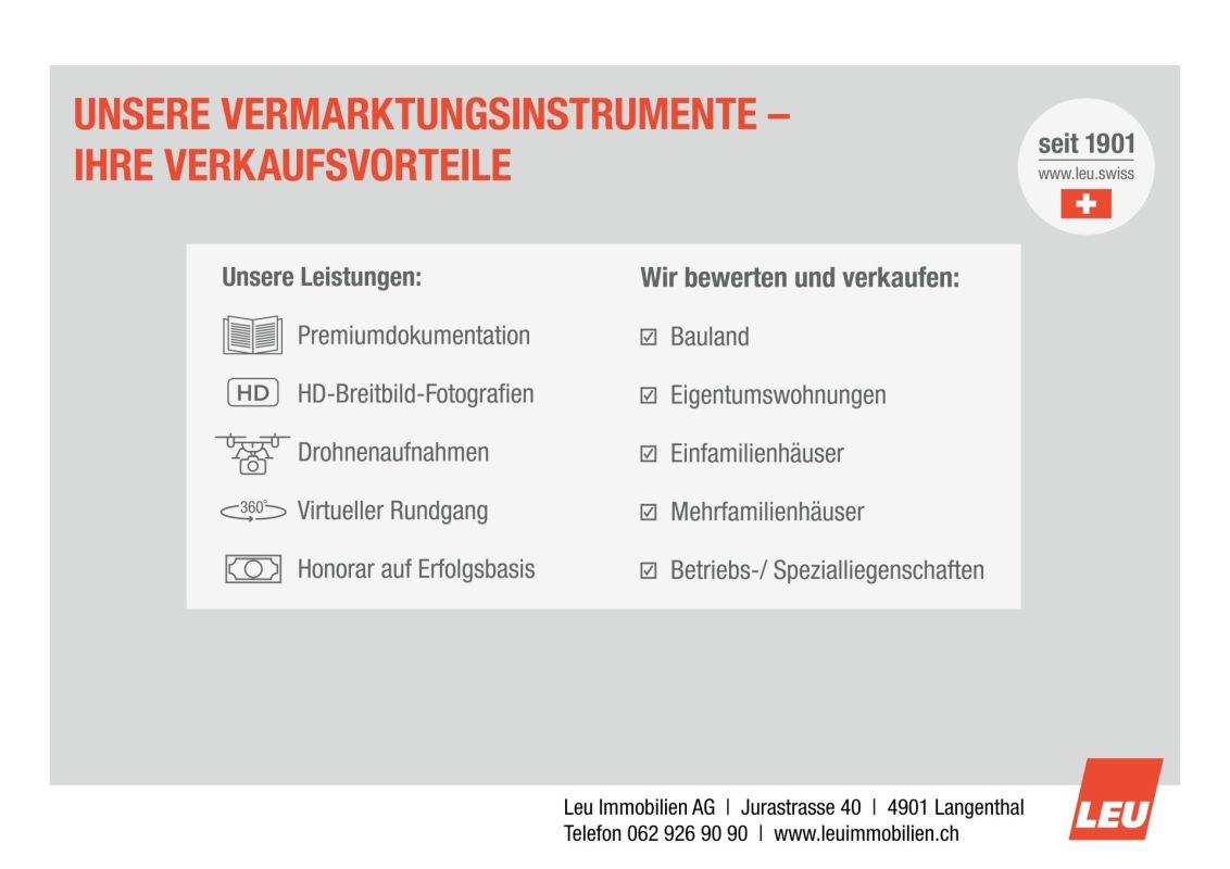Marketing-Prospekt von Leu Immobilien