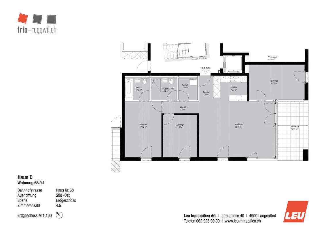 Grundriss einer Wohnung