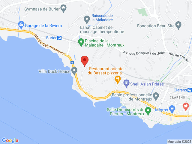 Kartenansicht eines Küsten-/Seegebiets in Montreux