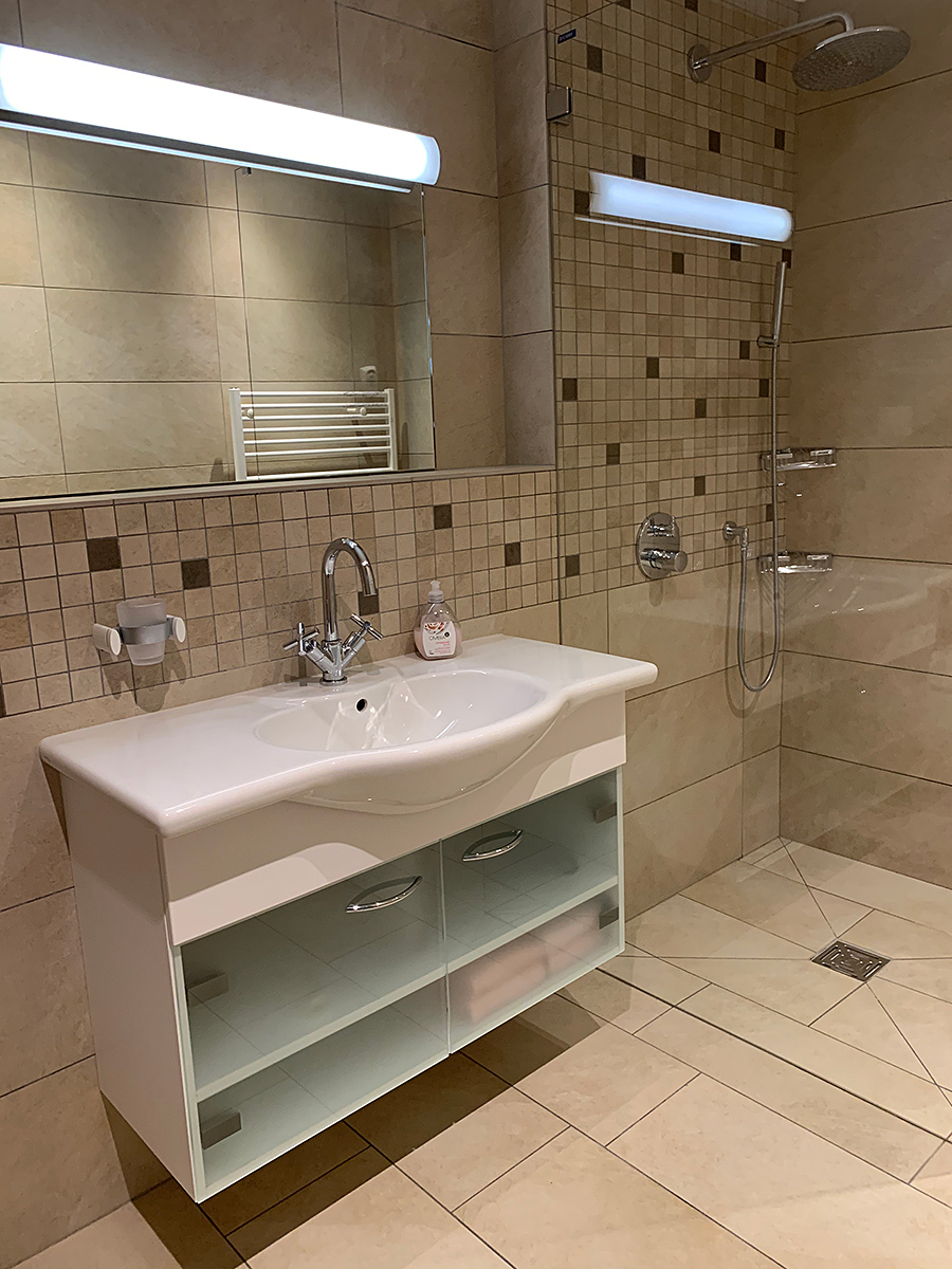 Modernes Badezimmer mit begehbarer Dusche