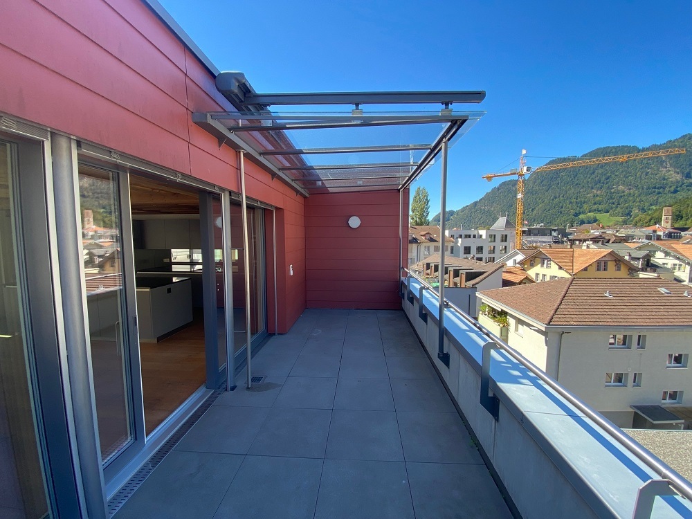Balkon mit Bergblick