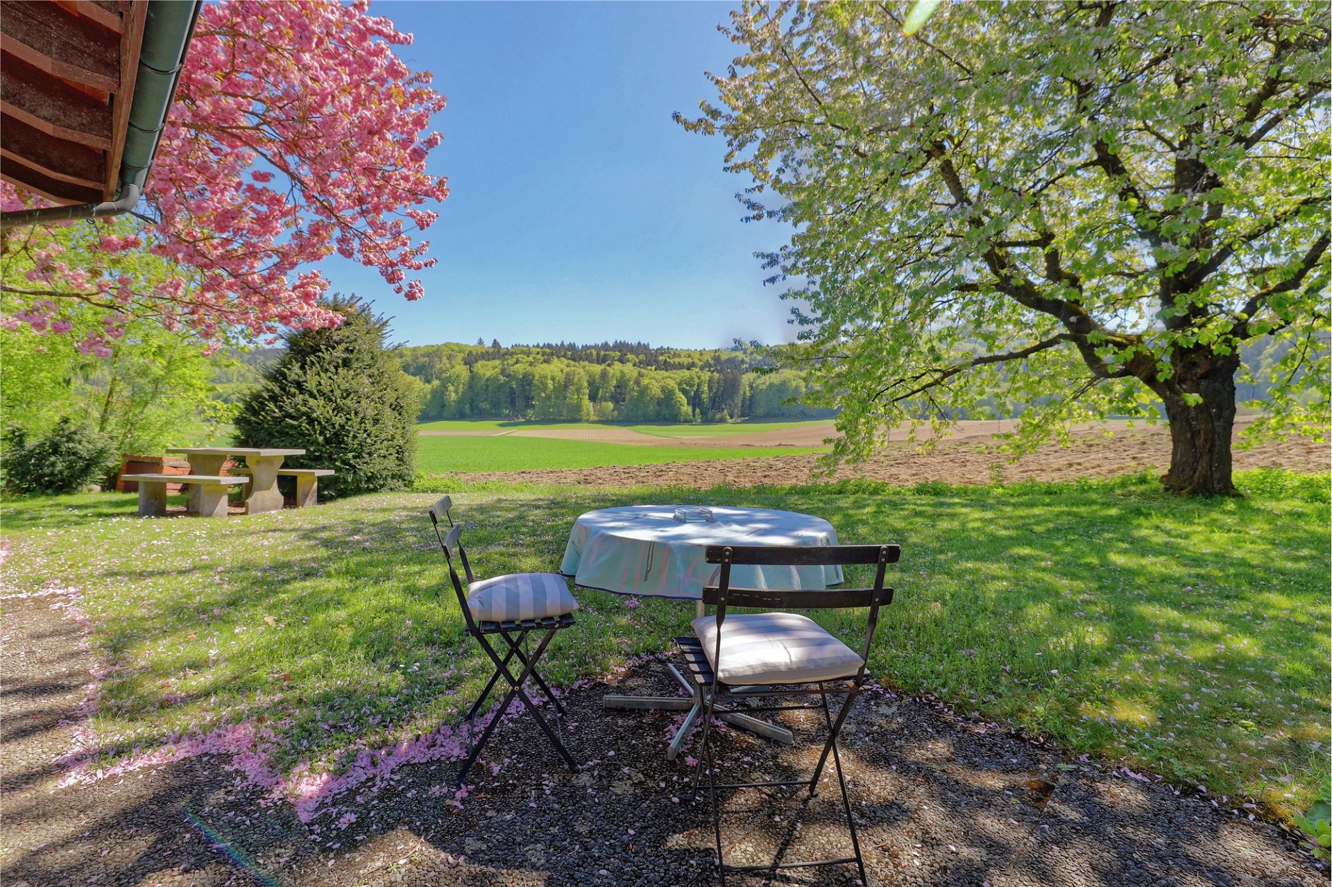 Garten mit Ausblick ins Grüne