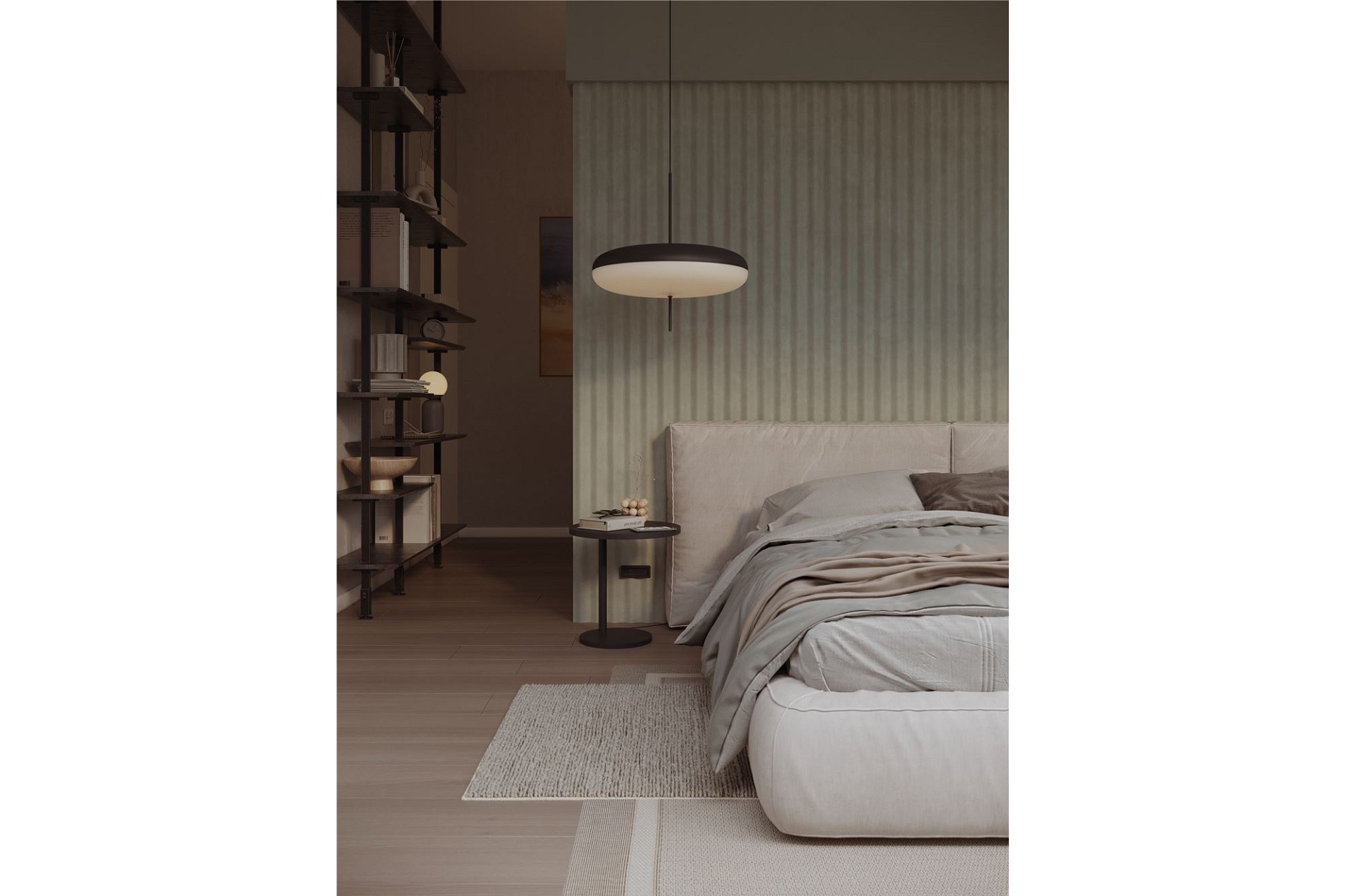 Modernes Schlafzimmer in warmen Naturtönen