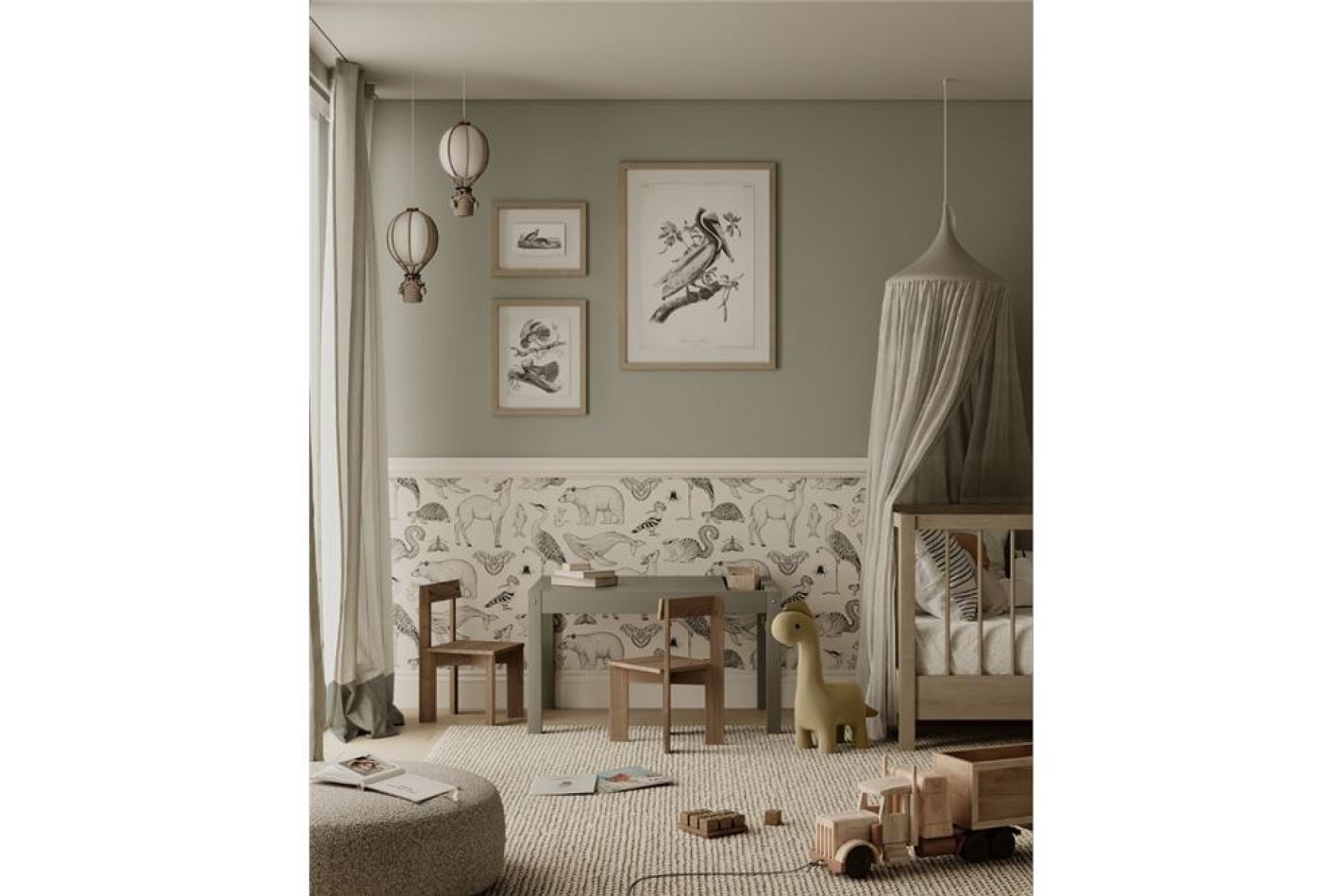 Kinderzimmer im sanften Naturton-Stil