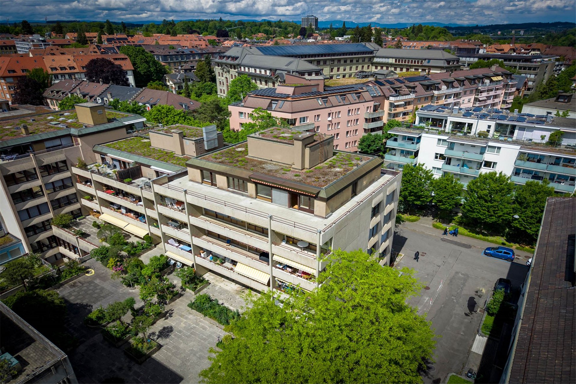 Luftaufnahme eines Wohnquartiers