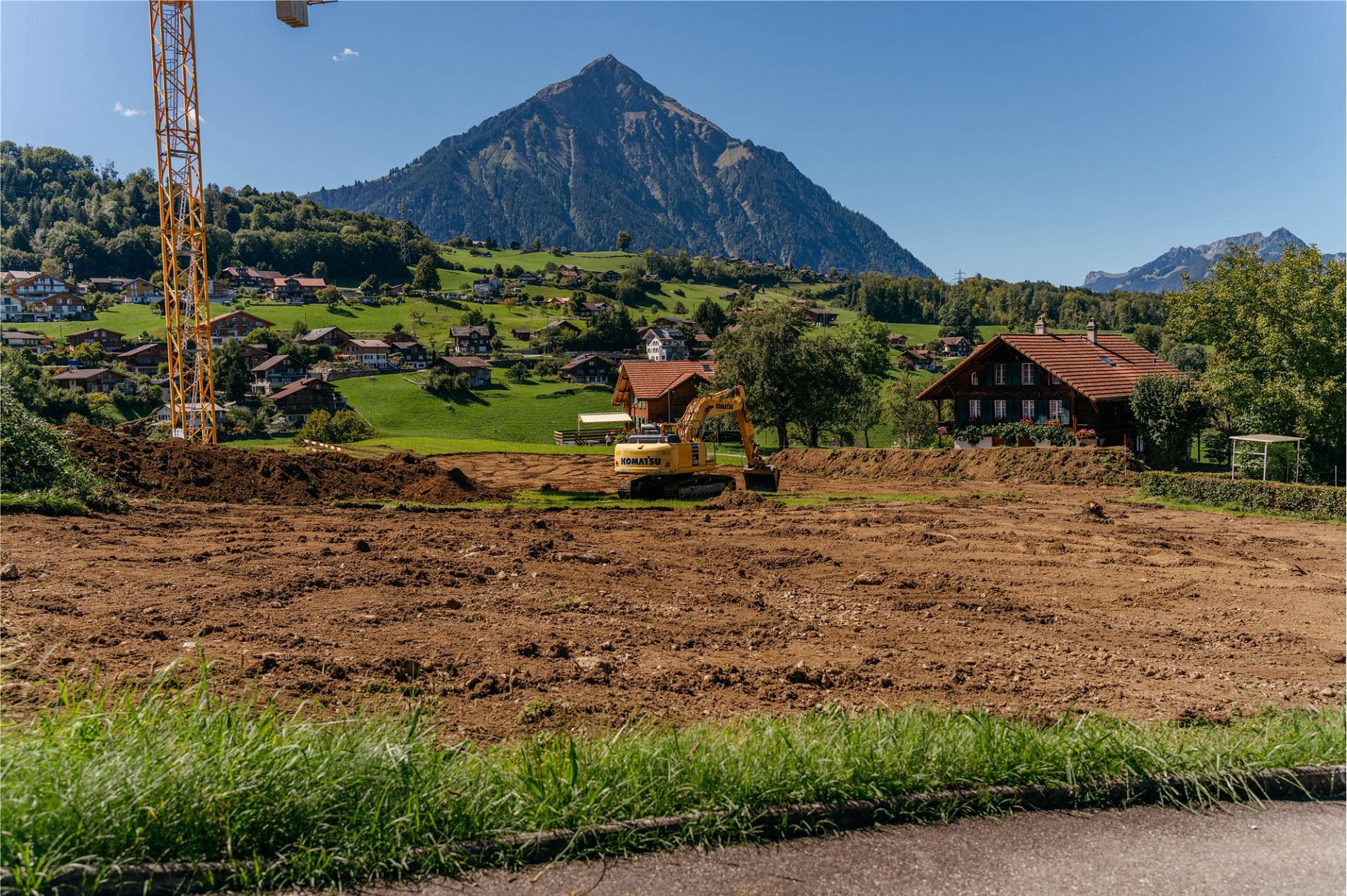 Bergblick auf Baugrundstück