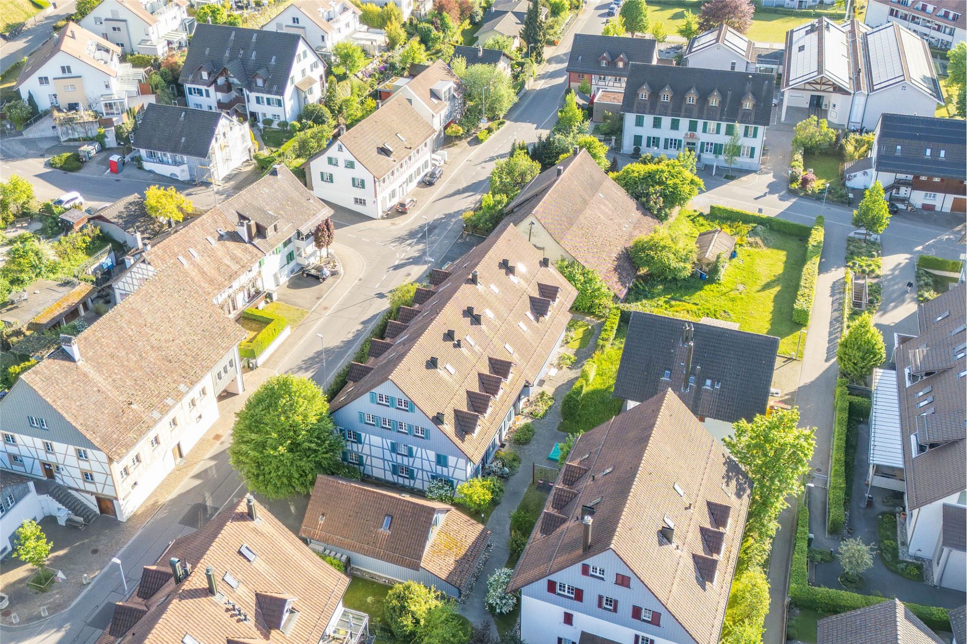 Luftaufnahme eines Wohnviertels