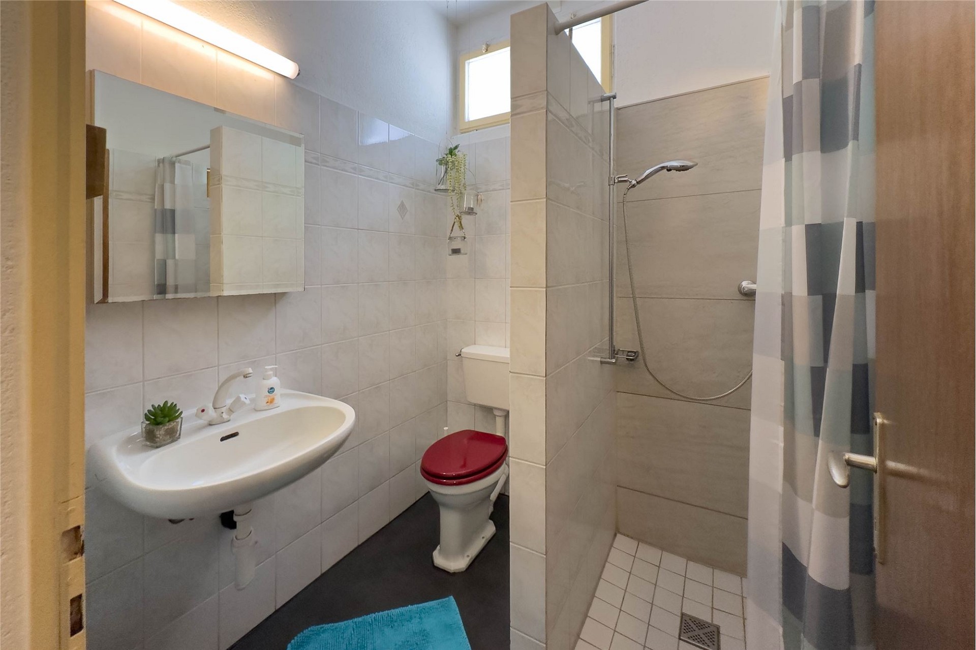 Kleines Badezimmer mit Dusche und WC