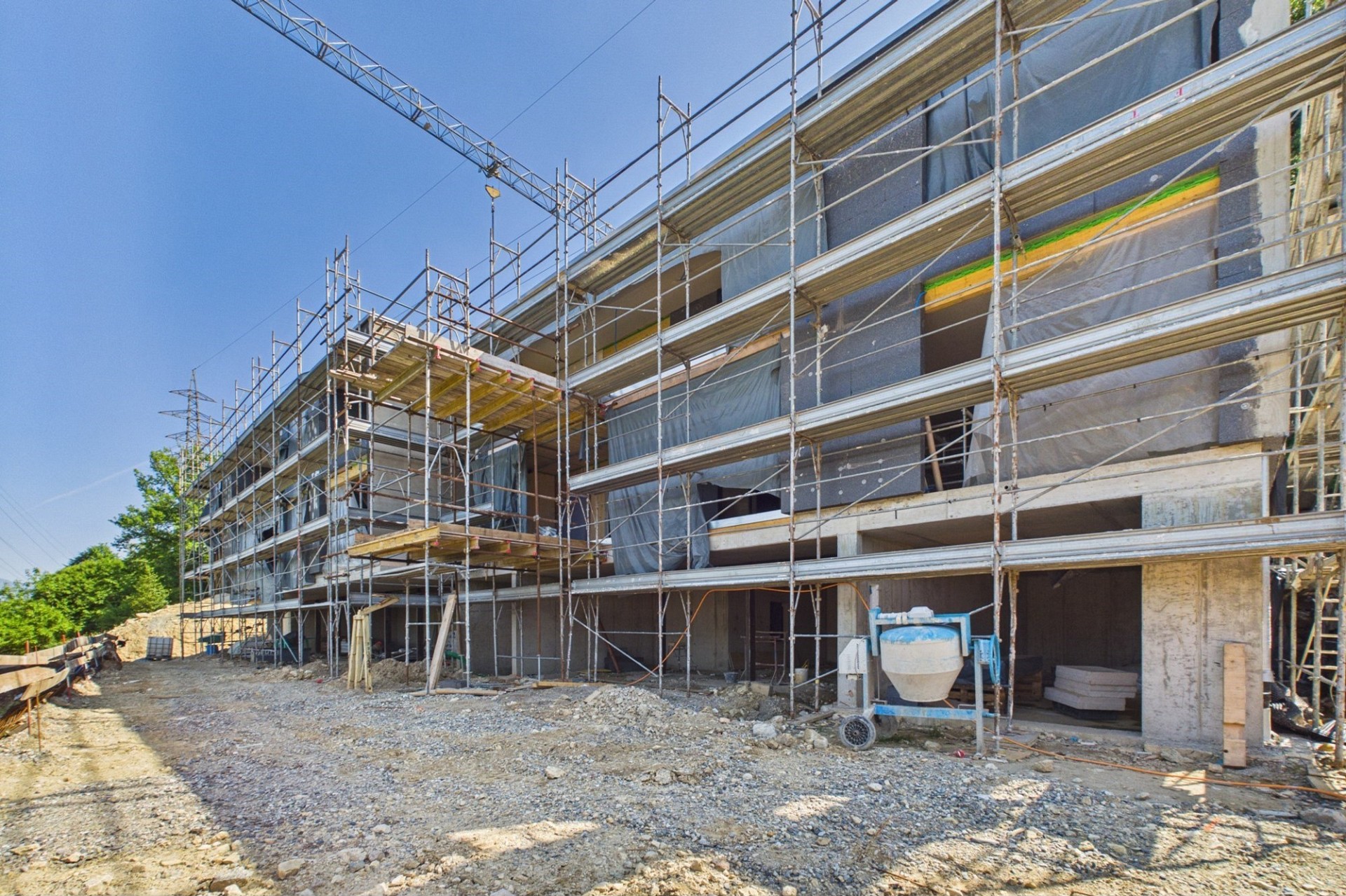 Baustelle eines mehrstöckigen Gebäudes