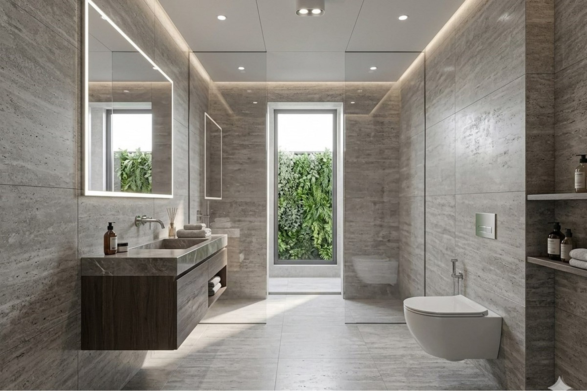 Modernes Badezimmer mit Steinoptik