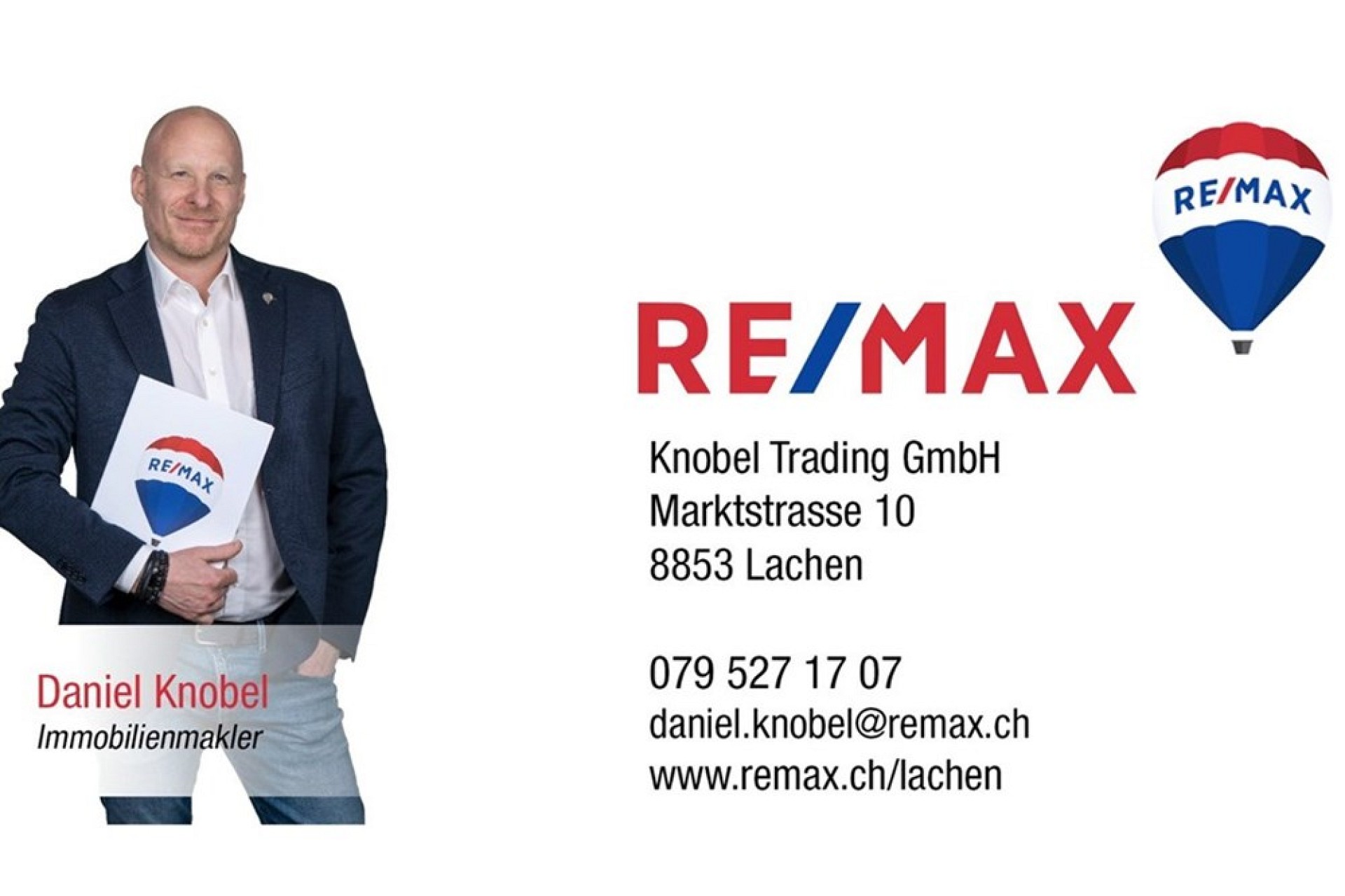 Werbe- und Maklerkontaktkarte von RE/MAX