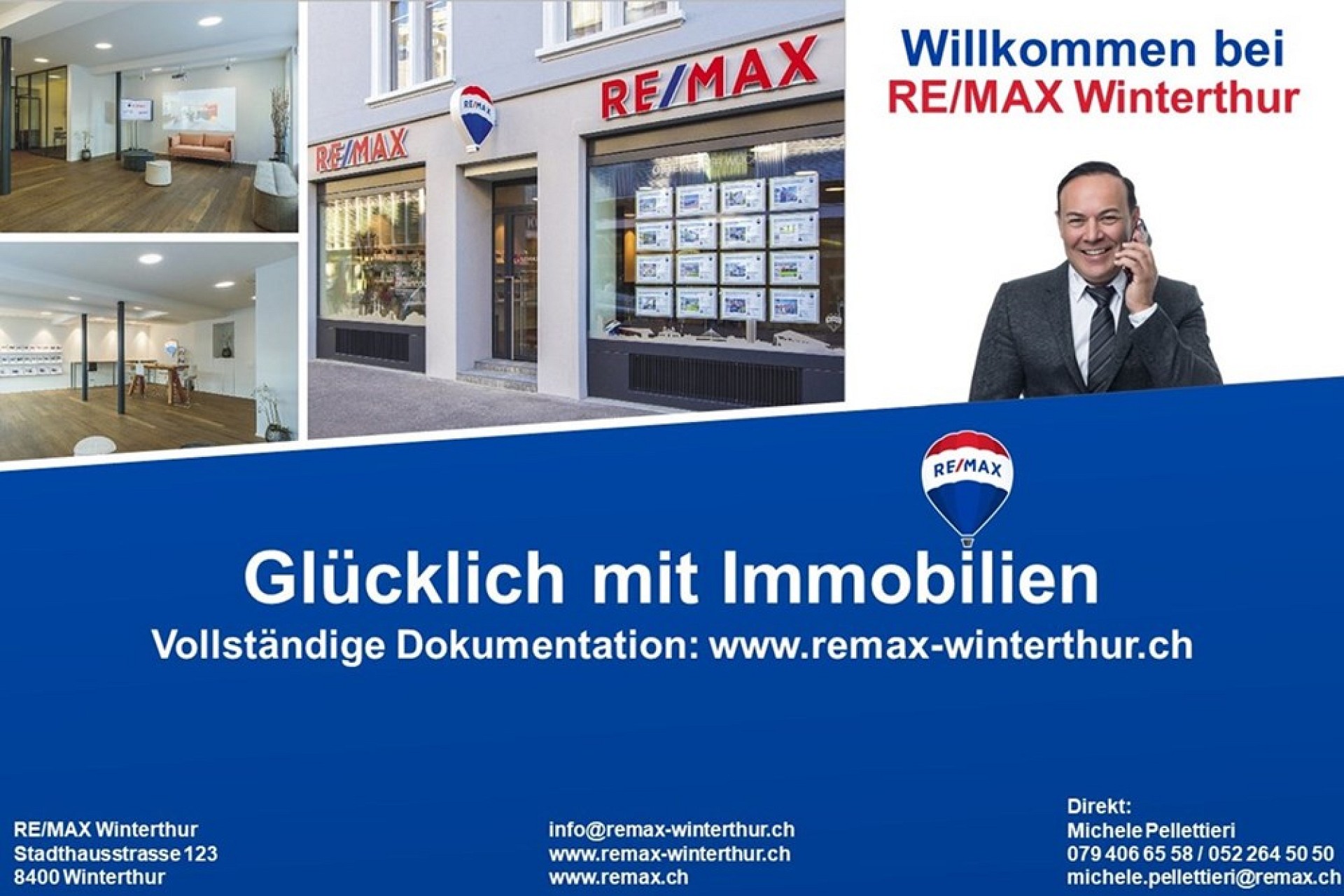 Werbe-Collage von RE/MAX Winterthur