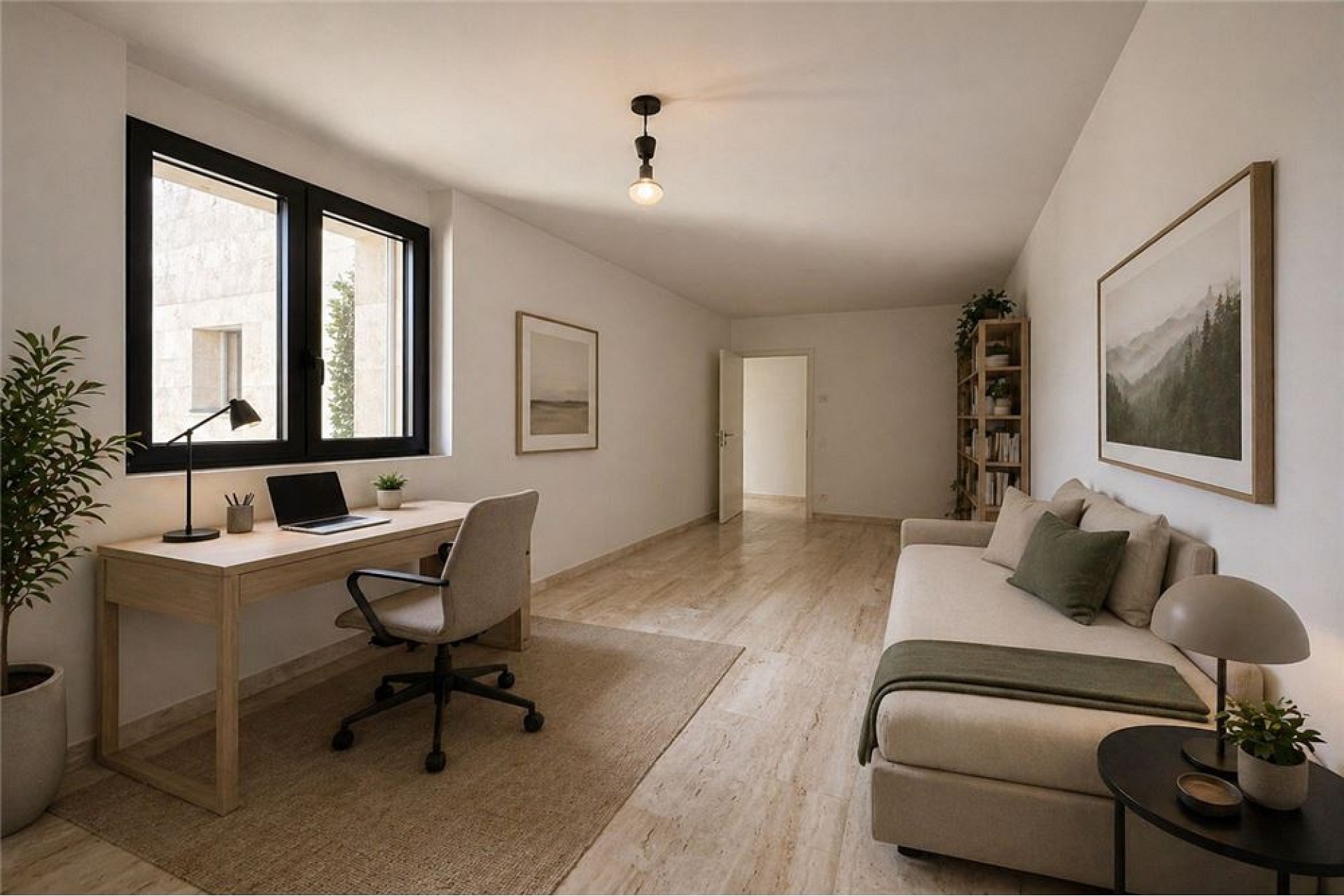 Helles Arbeits- und Wohnzimmer