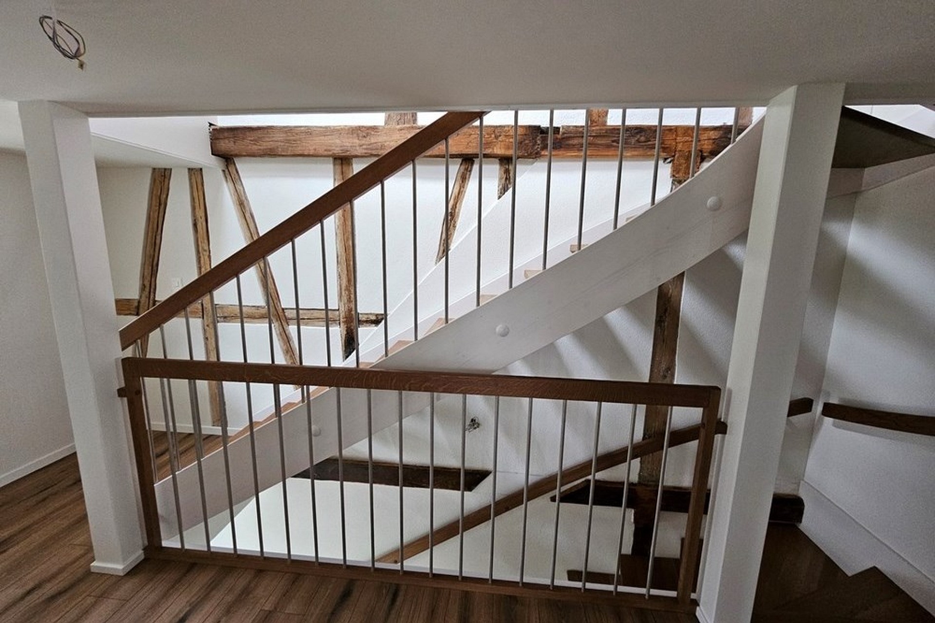Treppe mit Fachwerkdetail