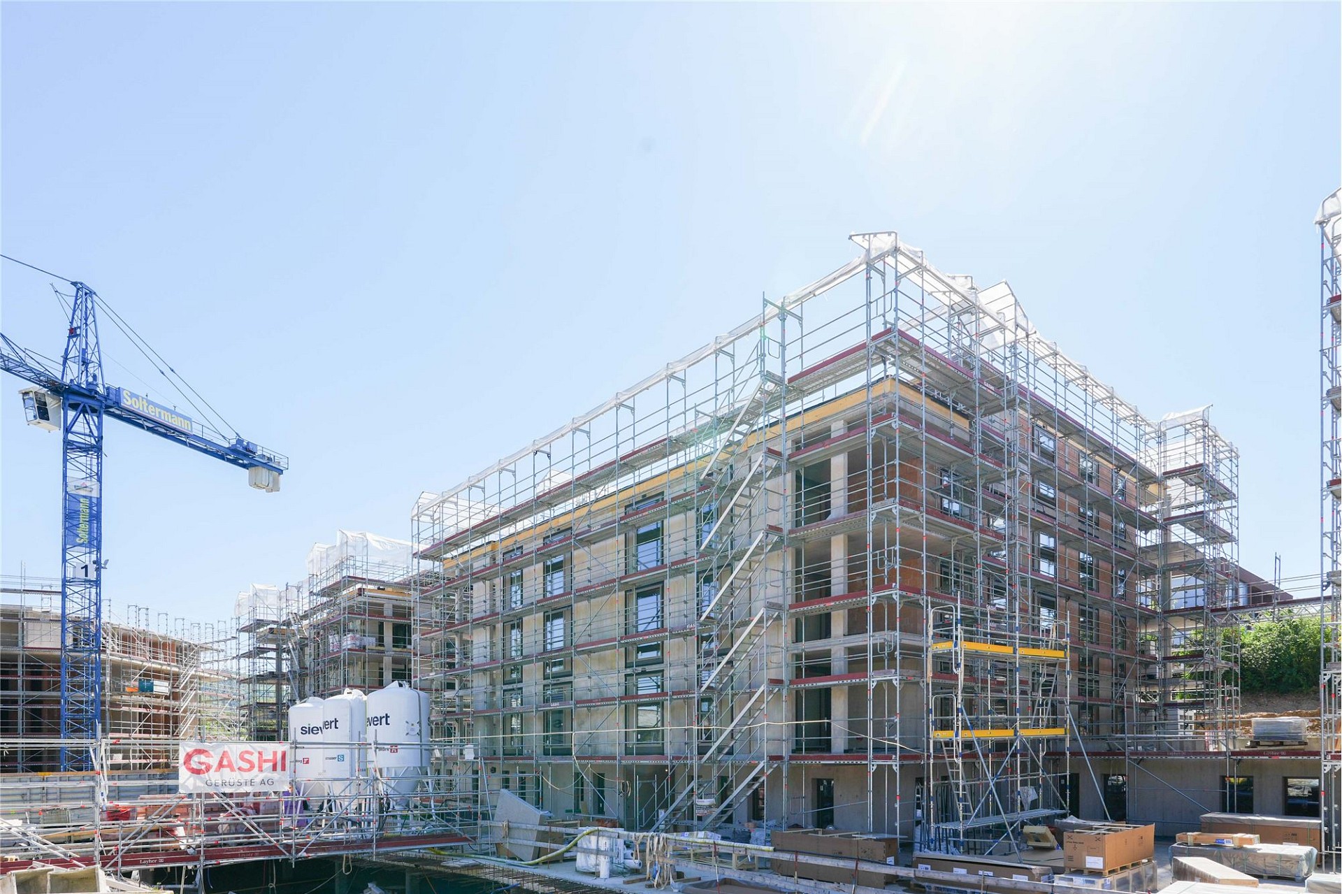 Baustelle eines Mehrfamilienhauses