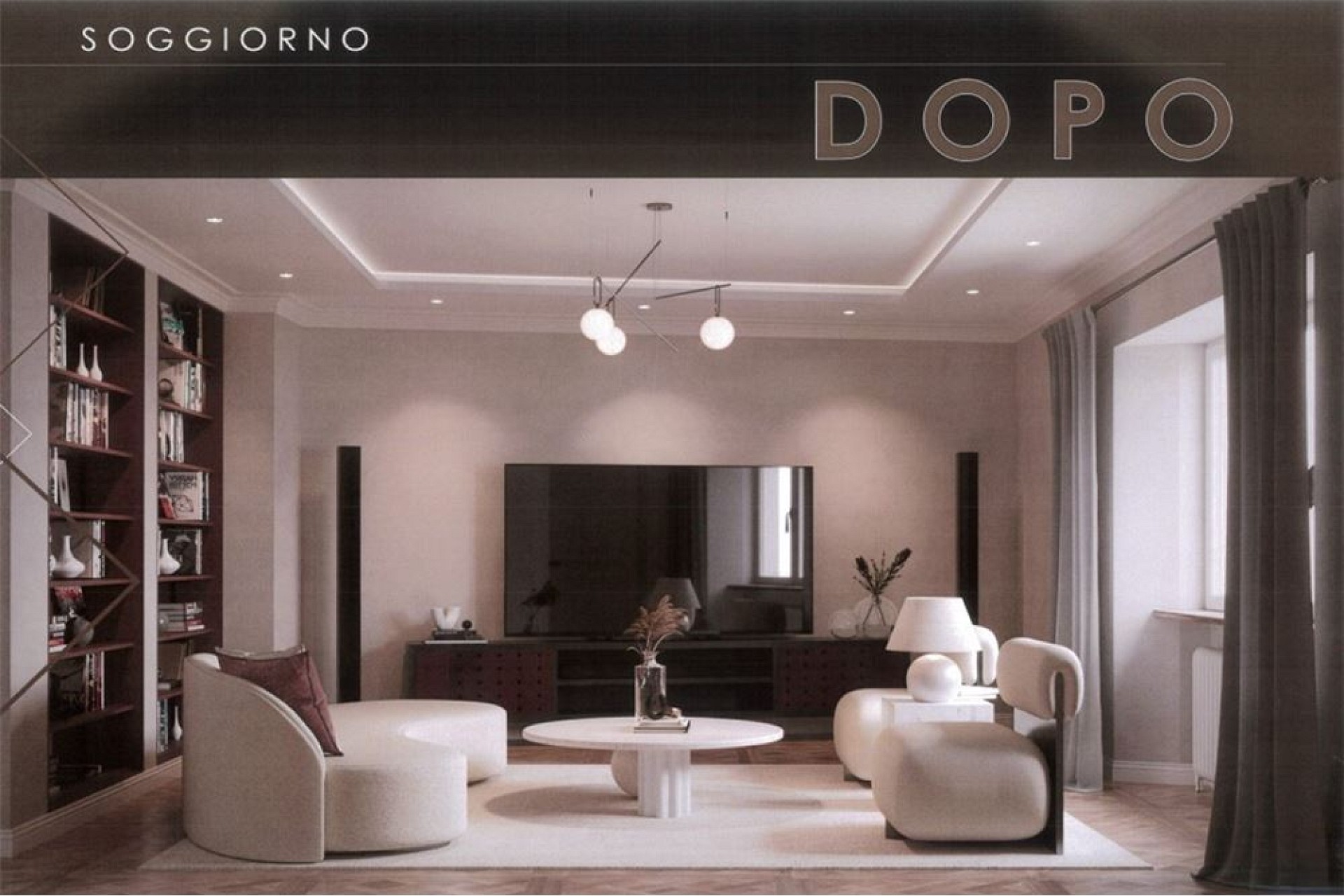 Modernes Wohnzimmer mit Staging-Möbeln