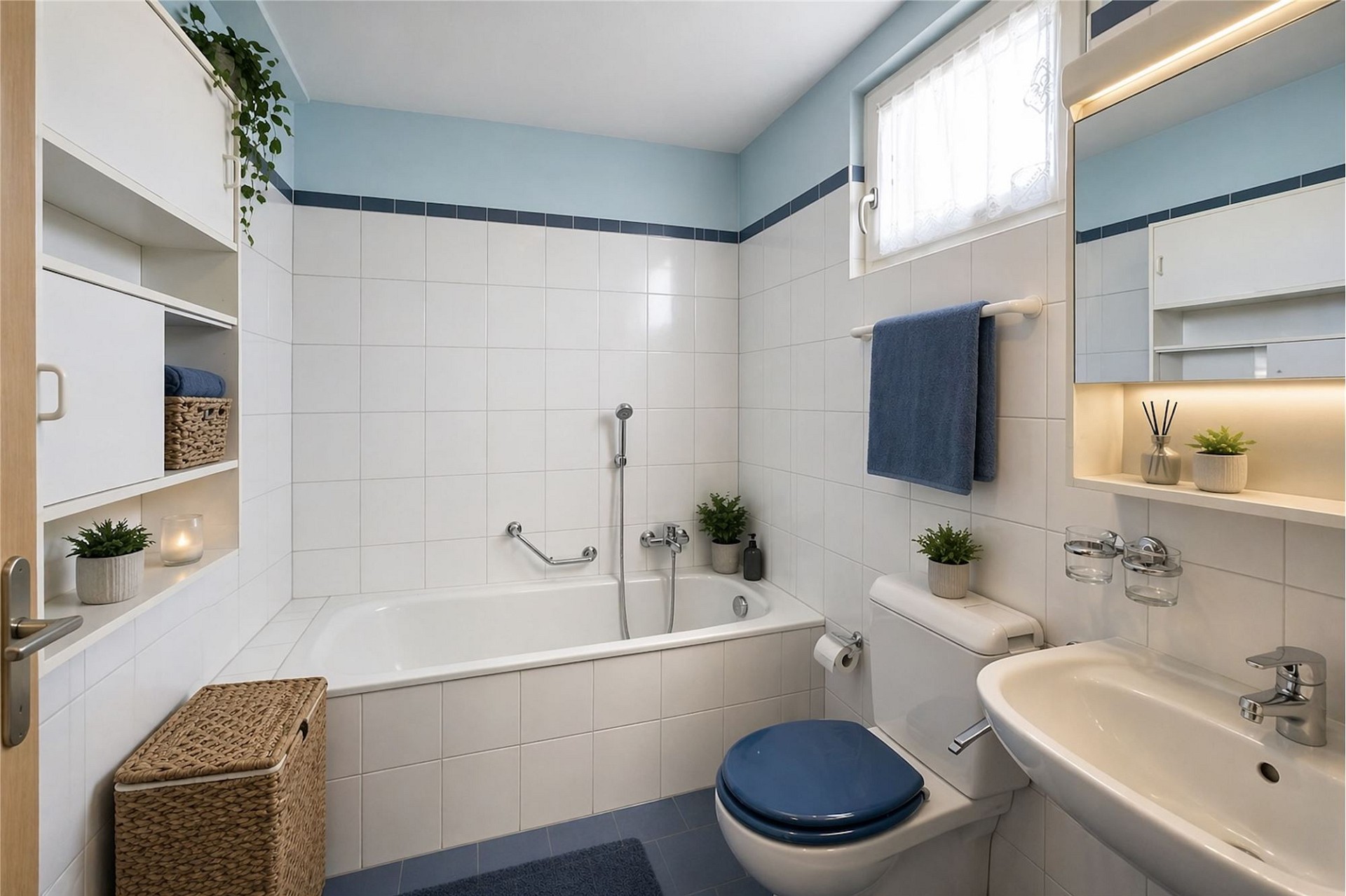 Badezimmer mit Wanne und WC
