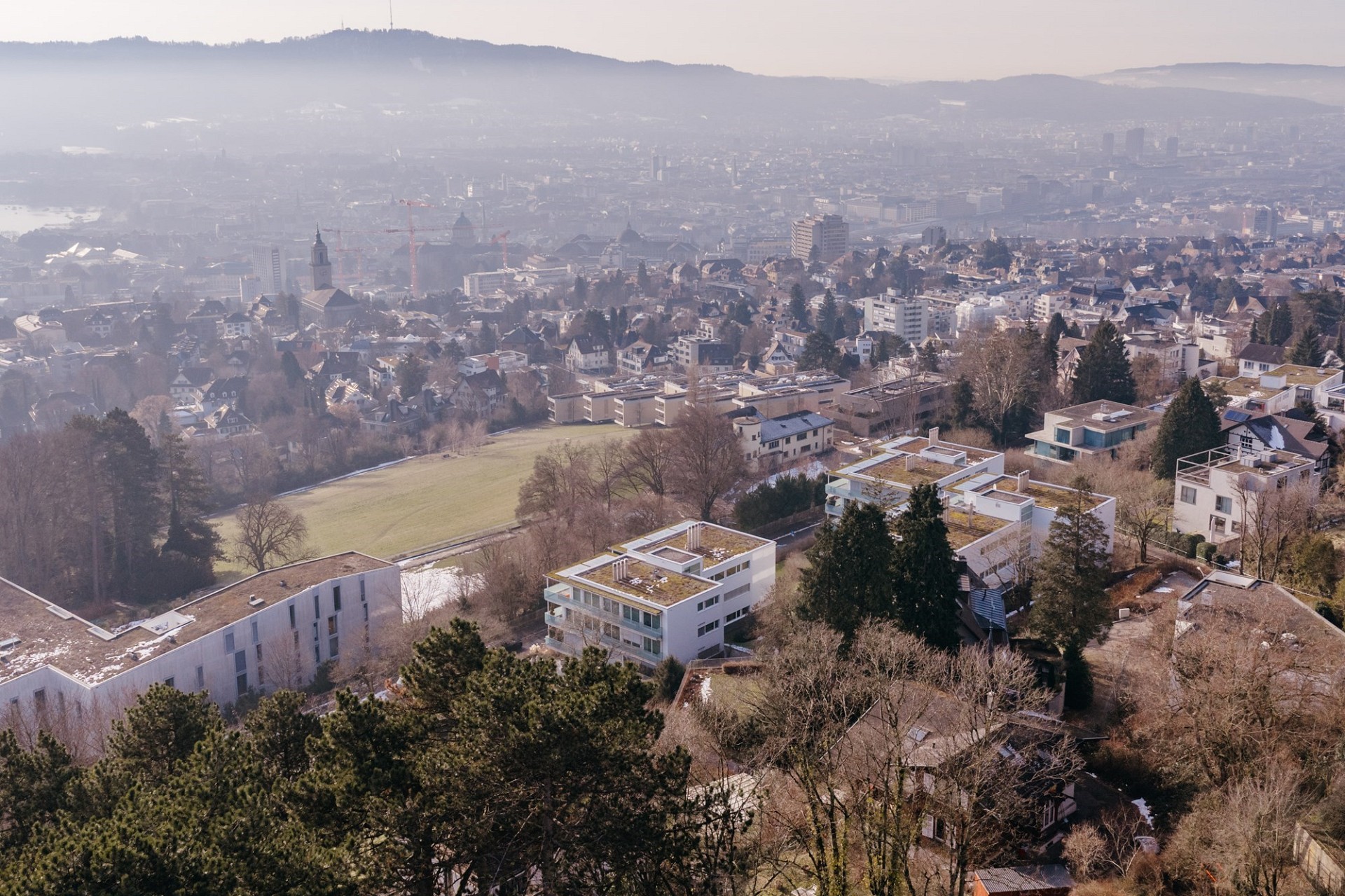 Städtische Panoramaaufnahme eines Wohnviertels