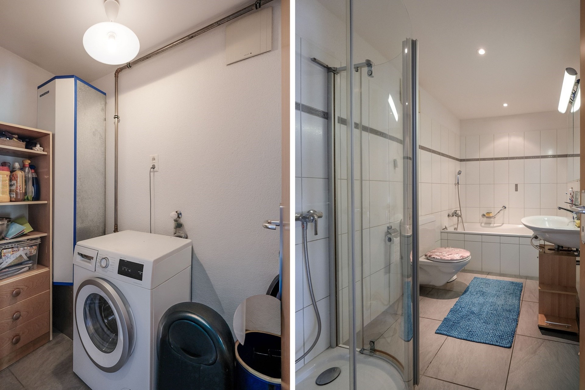 Hauswirtschaftsraum mit Badezimmer